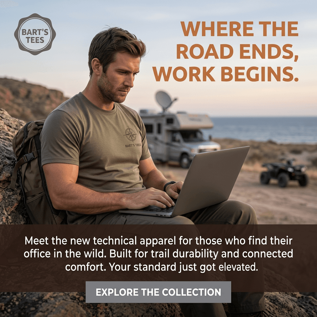 Developer working from a desert cliff edge